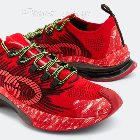 SOLD! NEW GUCCI Run GG Logo Red/Black Men’s Low Top Sneakers Size G 10 US 10.5 - Picture 7 of 12